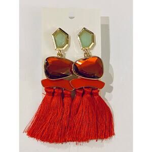 Jewel Tassel Drop Earrings